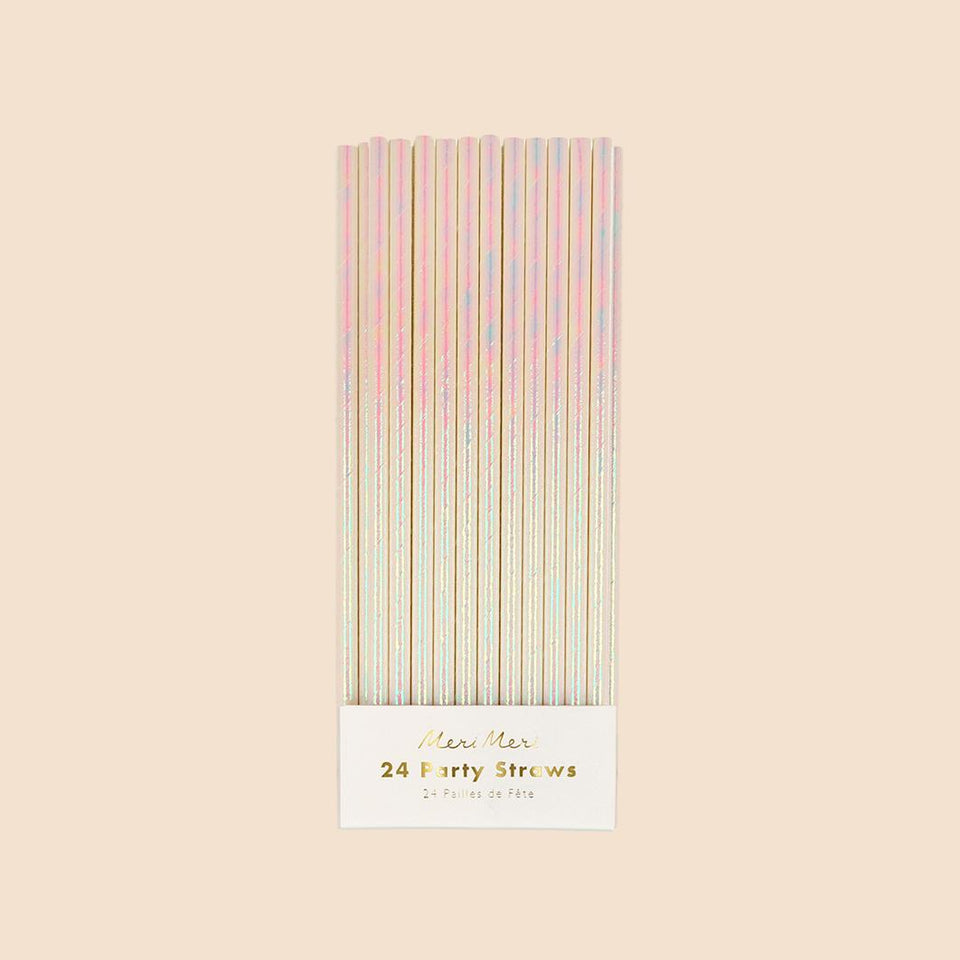 Iridescent Foil Party Straws